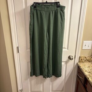 TALL XL LOFT Green Wide Leg Flowy Pants